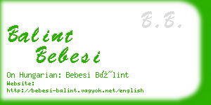 balint bebesi business card